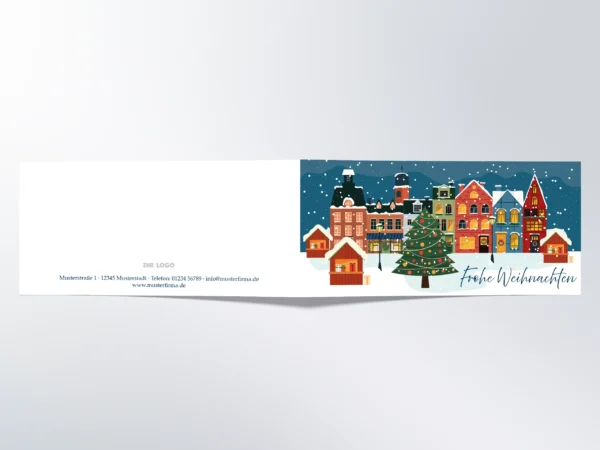 Weihnachtskarte DIN lang quer, Falz links – Bild 2