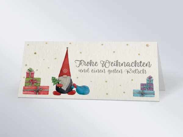 Weihnachtskarte DIN lang quer, Falz oben