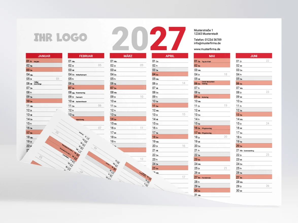 Wendekalender A4 quer 2027