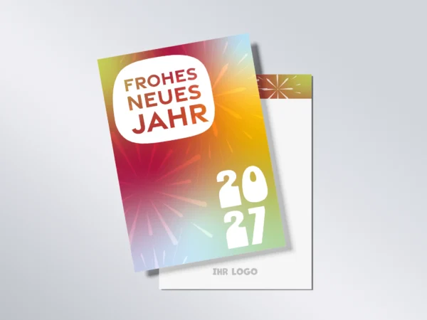 Neujahrskarte A6 hoch „Feuerwerk“