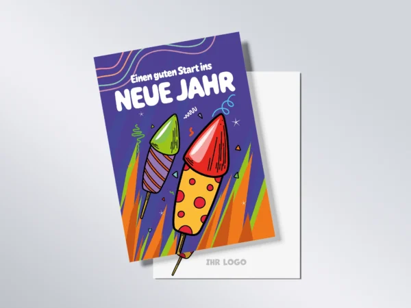 Neujahrskarte A6 hoch „Guter Start“