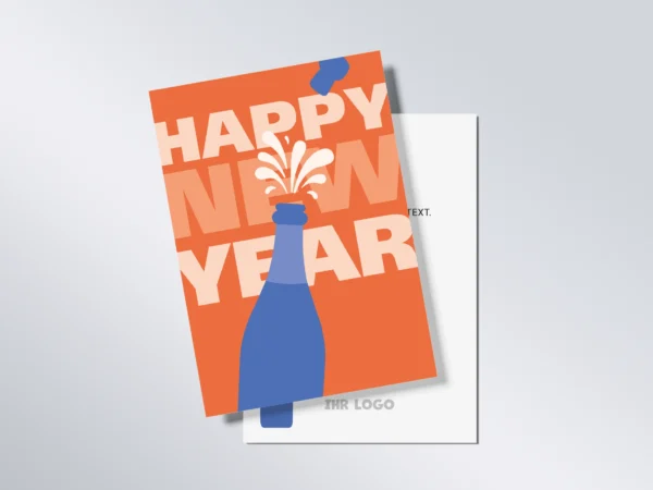 Neujahrskarte A6 hoch „Happy New Year“
