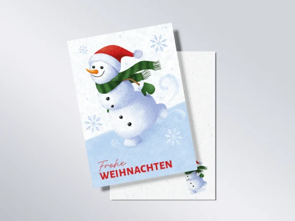 Weihnachtskarte „Schneemann“ A6 hoch