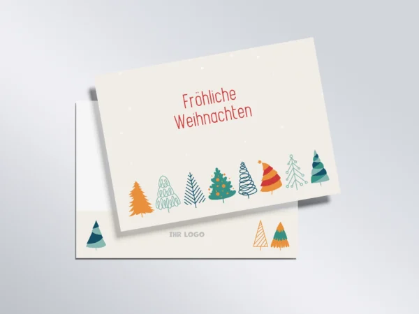 Weihnachtskarte „Tannenreihe“ A6 quer